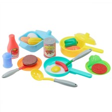 Pretend Play Set, Toy Kitchen, Girls, Cooking, Ingredients, Hamburger Steak, Fry
