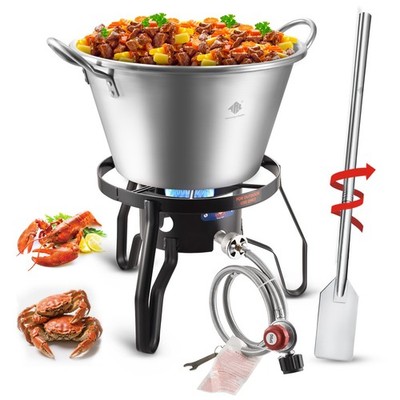 41QT Outdoor Wok, Propane Stove Outdoor Cooker Set and 36'' Mixing Paddle