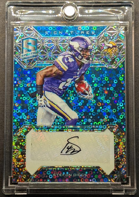 STEGON DIGGS Auto 2016 Spectra Signatures Neon Blue Disco Prizm SP /50