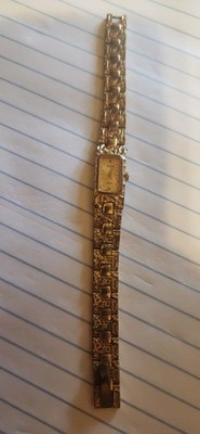 VTG Pulsar V220-5650 Ladies Gold Nugget Slim Watch Needs Battery 