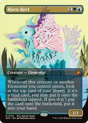 [1x] Risen Reef - Foil - Borderless Near Mint, English Special Guest MTG Magic
