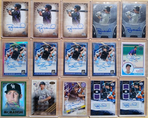 Ryan McMahon Rookie Autograph 15 Card Lot SP,SSP,Colorado Rockies