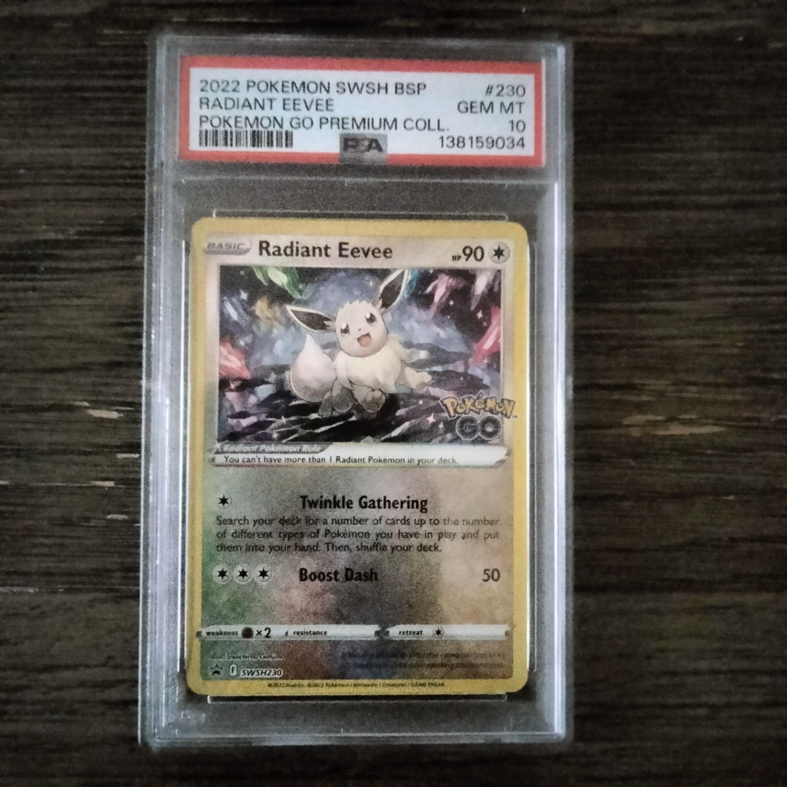 POKEMON TCG SWSH 230 BLACK STAR PROMO RADIANT EEVEE POKEMON GO GEM MT PSA 10