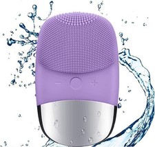 MEGAN Facial Cleansing Brush,USB Rechargeble Electric Silicone Face Purple