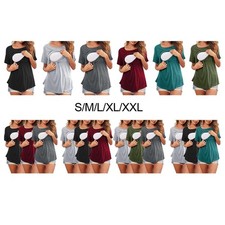 Women's Maternity Shirts Soft Skin Friendly Fashion Breastfeeding Tshirt Double