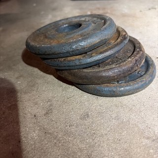 Vintage York 1 1/4 lb Barbell Weight Plates standard 1" hole Lot 4