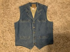 Schaefer Outfitter Legend Denim Vest Rare Vintage Mens XL Blue USA Made