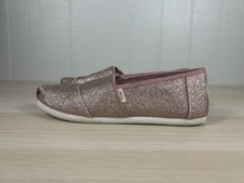 TOMS Girl's, Alpargata Slip-On Kids Pink Glitter, Size 2.5