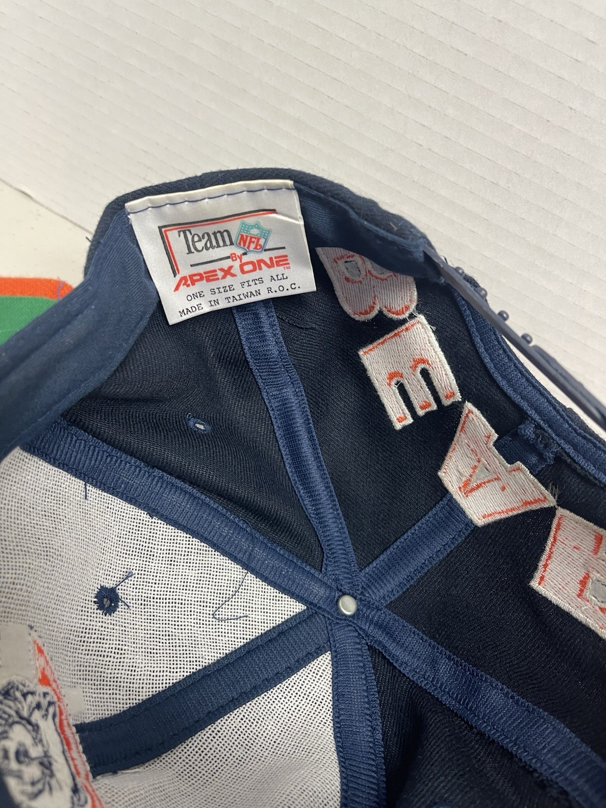  Vintage 90s Chicago Bears by APEX ONE Snapback NFL Hat Cap WOOL BLOCKHEAD