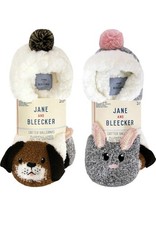 Jane Bleecker women 2 pairs Critter Socks, bunny-hound/NWT