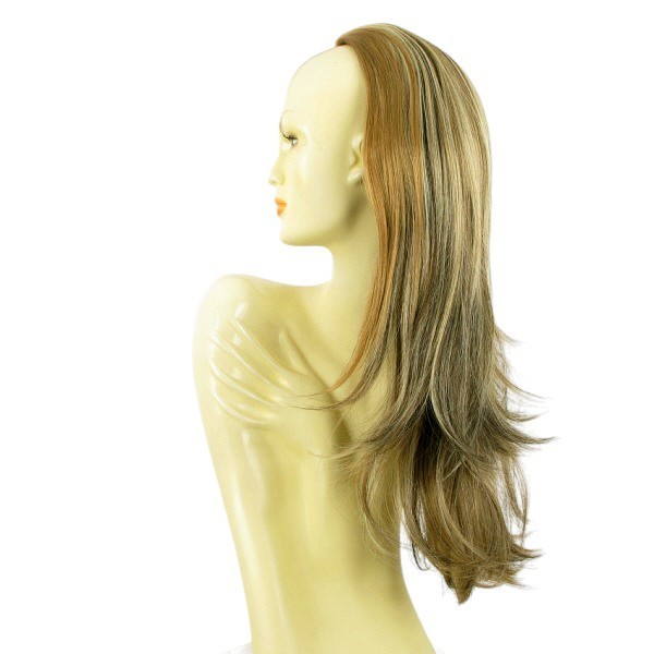 Demi-tête 62cm blond cuivré et chocolat pour un volume naturel instantané