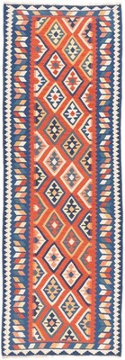Kelim Kashkouli Teppich 80x242 cm handgewebt Wolle Persien Unikat Neu