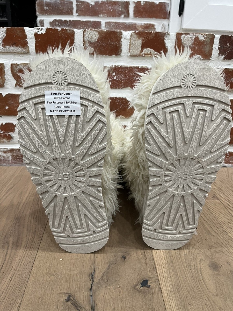 UGG FLUFF MOMMA SUGAR WHITE FAUX FUR BOOTS US 9 / EU 40/ UK 7 | eBay