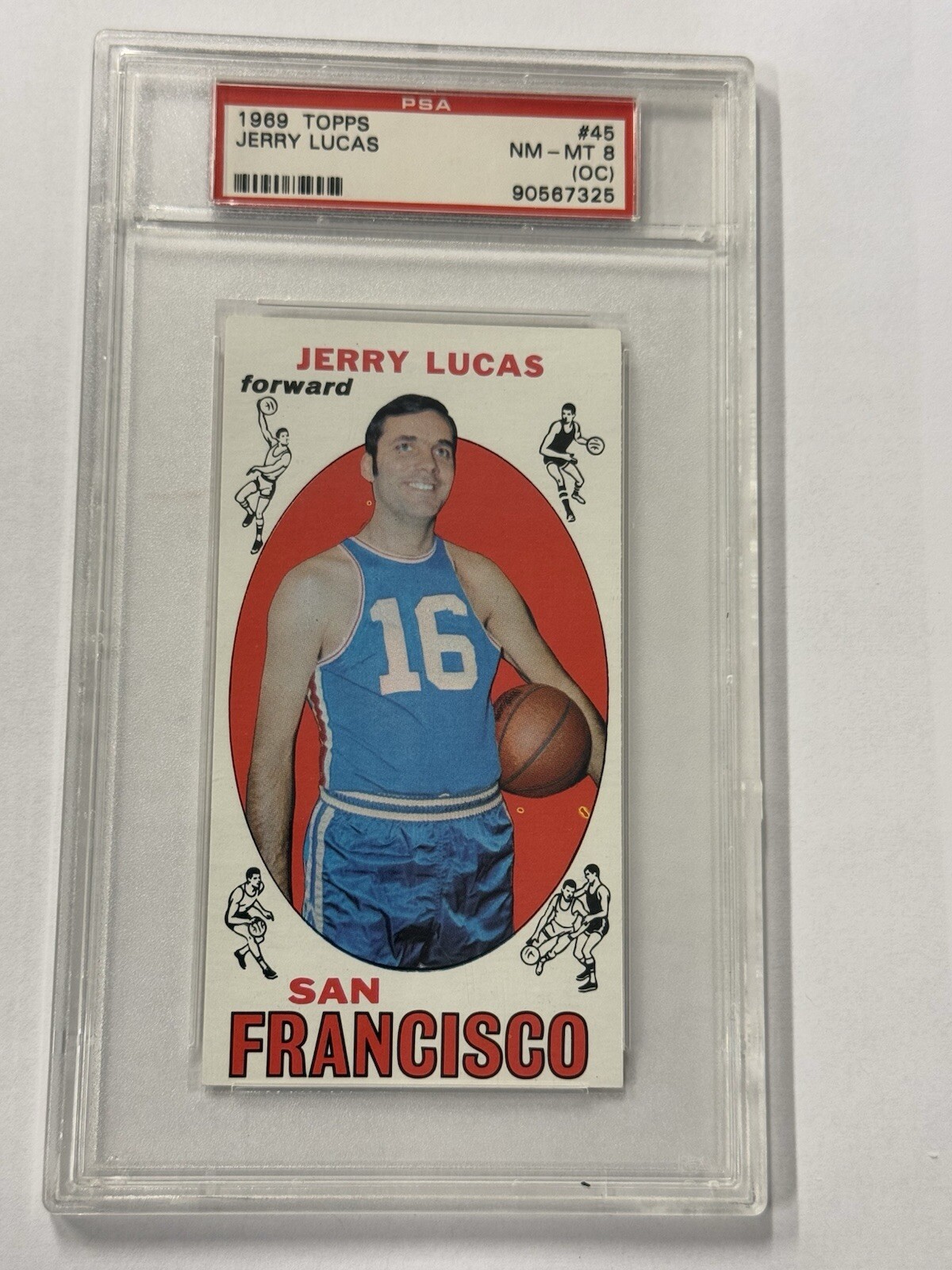1969 TOPPS #45 JERRY LUCAS RC WARRIORS HOF PSA 8