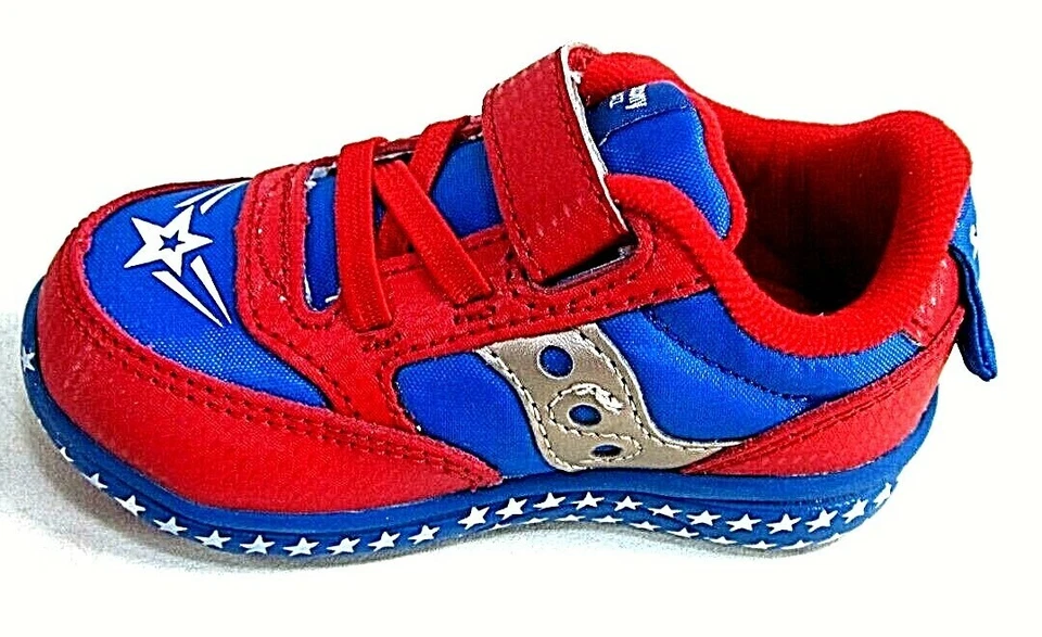 Saucony Baby Jazz Lite Shoes Red/Blue/Superhero Toddler's Size 4.5 Wide Eur 20.5 - Image 3 of 4