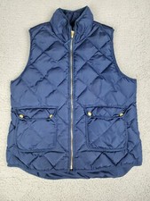 Woolrich Vest Womens L Duck Down Full Zip Puffer Winter Jacket Pockets Blue