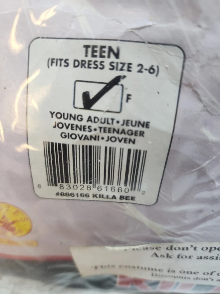 Disfraz de abejorro gángster dramático-licious abeja traje de Halloween (T92) Foto 2 de 3