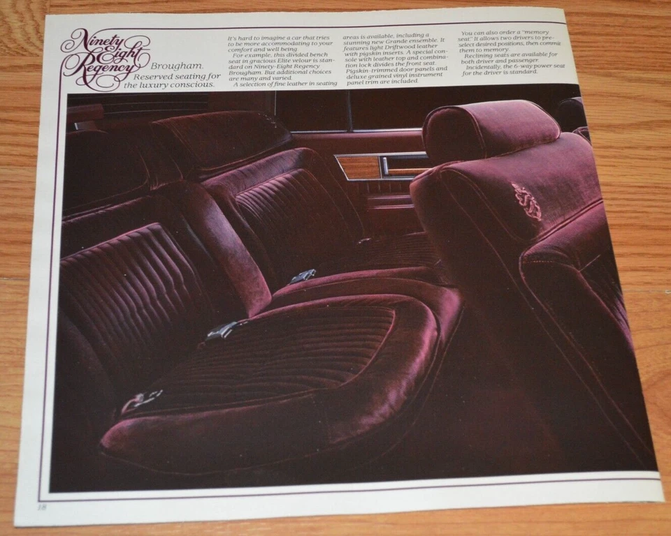 Oldsmobile Ninety Eight Regency 1986 anuncio impreso de distribuidor original 86 Foto 2 de 2
