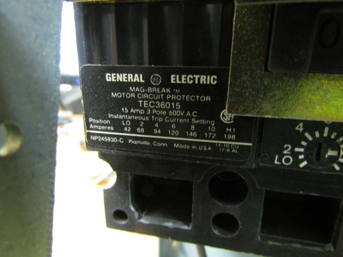 GE 8000 SERIE GRÖSSE 1 MCC EIMER 15 AMP BREAKER 10 HP 480 VAC TYP FVNR - Bild 6 von 10