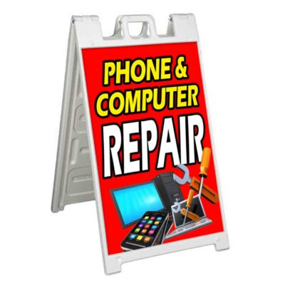 PHONE AND COMPUTER REPAIR Signicade 24x36 Aframe Sidewalk Sign Banner Decal FIX