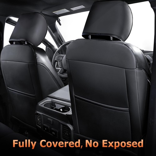 Fundas de asiento de cuero aptas para F150 XL XLT 2015-2020 Super doble cabina - Cus... - Imagen 4 de 6