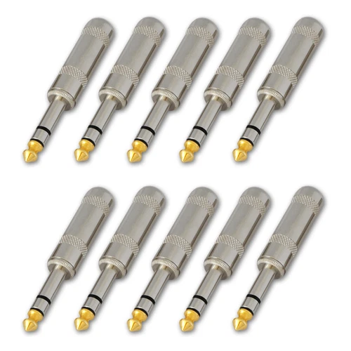 10,1/4 Stereo TRS heavy duty male audio speaker guitar cable connector plug JACK