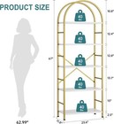 New ListingArched Bookshelf 5 Tier Bookcase Shelf for Cds/Books, Home Office Bookcase Shelf
