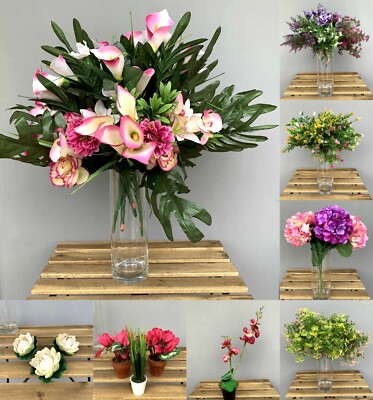 Kunstblumenstrauß Seerose Orchidee Lavendel Hortensie Blumenstrauß Hochzeit