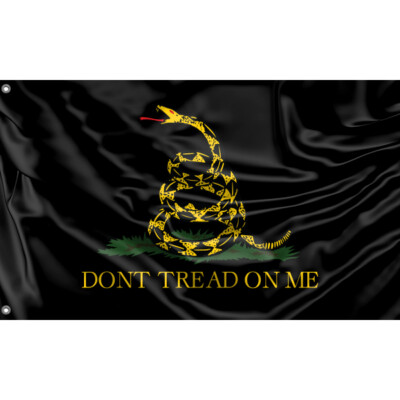 RamboN Gadsden Flagge - 'Don't Tread On Me', 90x150 Cm, Bestickt, 300D Nylon, Wetterfest