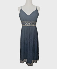 Michelle Antonelli Silk Babydoll Cocktail Dress Size 8 Sequin Embellished Flowy