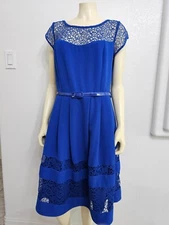 CITY CHIC women dress size XS ( 14 ) blue knee length sleeveless NWT