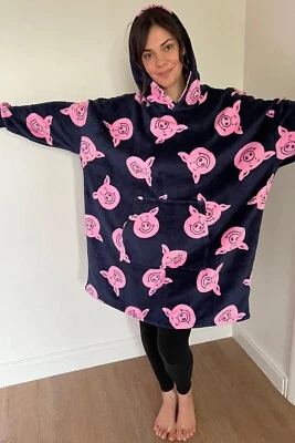 MARKS AND SPENCER EX M&S FLUFFY FLEECE PERCY PIG OVERSIZED HOODIE LOUNGEWEAR AGES 2-16 BNWOT