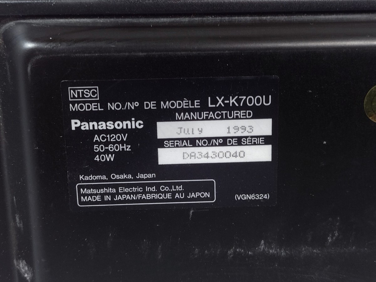 Panasonic LX-K700 Multi Laser Disc Movie Karaoke Player Auto