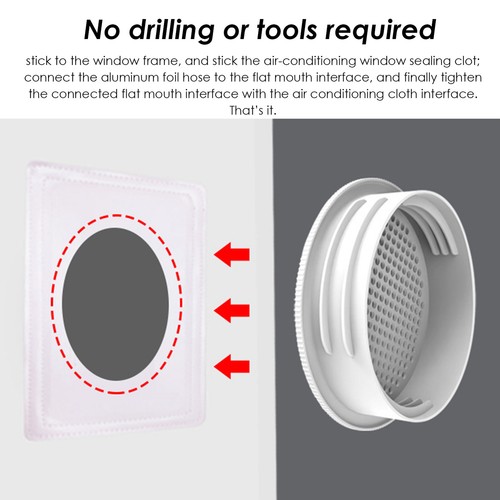 Portable Air Conditioner Window Vent Kit 5.9 Inches/15 Cm Diameter Exhaust Hose - Picture 5 of 14