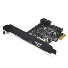 AYA PCIe to USB 3.1 Type C, Type A 2-Port 2.4A Full  Small Low Profile Adapter