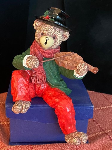Vintage Christmas 5.5”Resin The Bear is a 5 1/2" Resin Teddy Bear Figurine - Picture 5 of 12