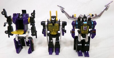 Vintage 1985 G1 Transformers Insecticons Kickback Bombe Shrapnel 3 Roboter Set