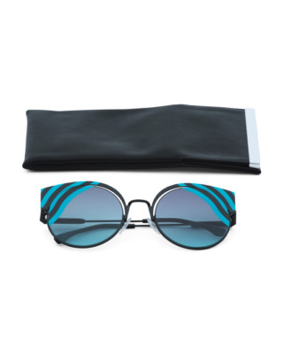 New Authentic Stylish Black and Blue Cat-Eye Sunglasses FF0215/S 0LBJF NEW AUTHENTIC STYLISH BLACK AND BLUE CAT-EYE SUNGLASSES  main image 2