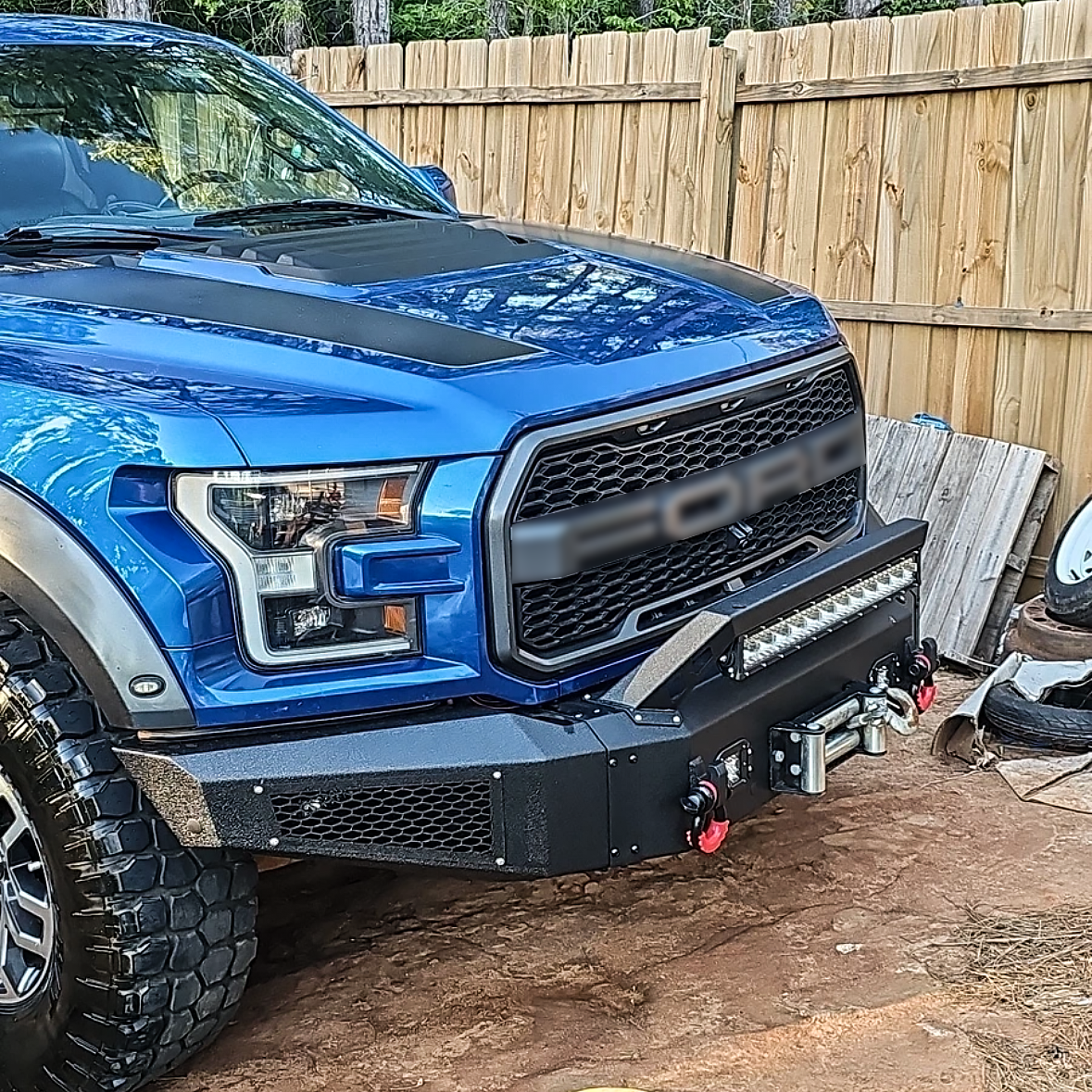 Ford Raptor R Steel Bumper Vijay Fit 2017-2020 Ford F150 Raptor Steel Front Bumper with LED Light ...
