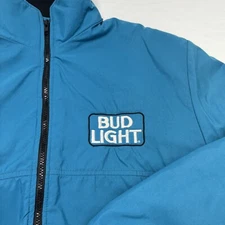 Vintage Bud Light Pep’s Bar and Lanes Montana Polar Fleece Blue Coat - Large