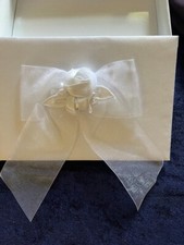 Elegant Wedding Reception Guest Book White w/Beautiful Bow 10" x 6"-NEW W/BOX