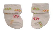 Pink and Lime Green Floral Socks Fits 18 inch Dolls