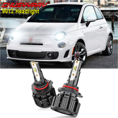 LED For Fiat 500 2012-2019 Headlight Kit 9012 HIR2 White Bulbs Hi