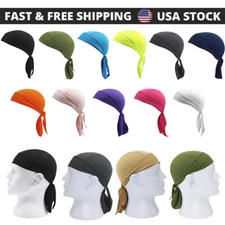 Adjustable Skull Cap Motorcycle Head Wrap Du Rag Do Doo Beanie Cycling Bandana