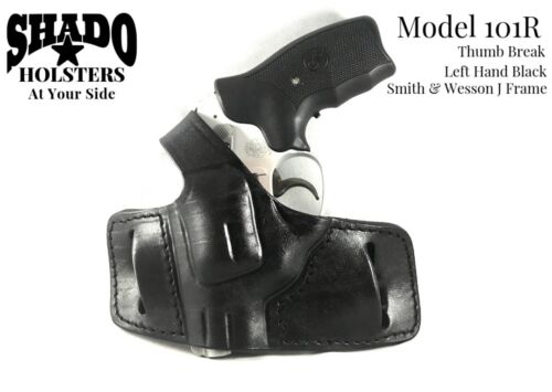 SHADO Leather Holster Model 101R Left Hand Thumb Break Black fits S&amp;W J Frame