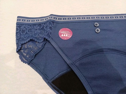 M&S B by Boutique Heavy Absorbency Period Bikini Knickers Size 16 DARK BLUE - Picture 2 of 8