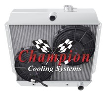 Atom Champion 4 Row Radiator W 2 10 Fans For 1949 - 1954 Chevrolet Cars Atom Champion 4 Row Radiator W 2 10 Fans For 1949 - 1954 Chevrolet Cars