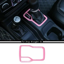 Inner Gear Shift Panel Cover Trim Frame Decor Pink For Jeep Wrangler JL JT 2018+