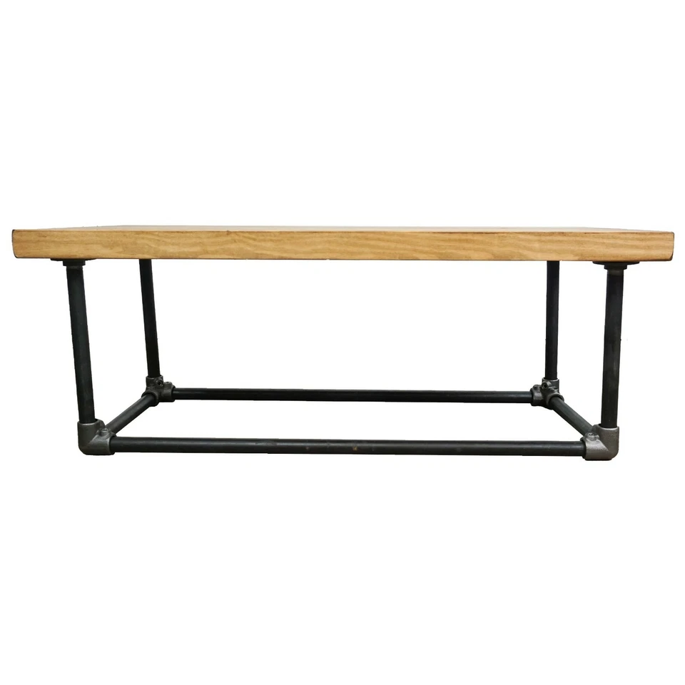 Reclaimed Coffee Table With Industrial Raw Steel Key Clamp Pipe Legs- Vintage!! - Image 3 of 4