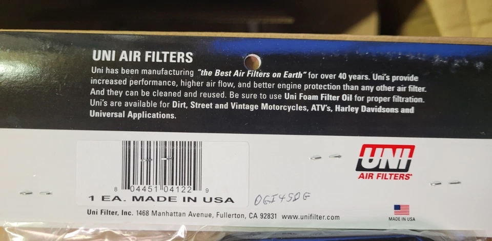 Воздушный фильтр Uni NU-7303 BMW R модели 1980-1995 - сделано в США - Изображение 4 из 4